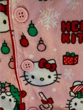 Sanrio Hello Kitty Pink Red Green Holiday warm Pajama set